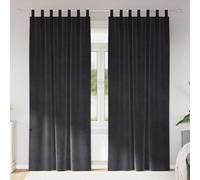 vidaXL Tende con tende 2 pcs Grigio scuro 140 x 225 cm Velluto