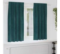 vidaXL Tende con tende 2 pcs Verde Scuro 140 x 175 cm Velluto