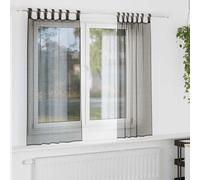 vidaXL Tende in Voile con Linguetta 2 pz Nero