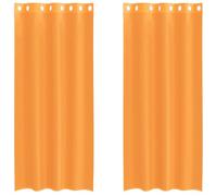 vidaXL Tende in Voile con Occhielli 2 pz Arancio 140x225 cm, Tenda a Rete, Tenda Trasparente, Voile per Finestra, Trattamento Finestra