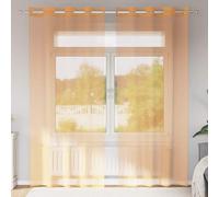 vidaXL Tende in Voile con Occhielli 2 pz Arancio 140x245 cm, Tenda a Rete, Tenda Trasparente, Voile per Finestra, Trattamento Finestra