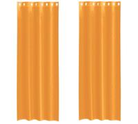 vidaXL Tende in Voile con Occhielli 2 pz Arancio 140x300 cm, Tenda a Rete, Tenda Trasparente, Voile per Finestra, Trattamento Finestra