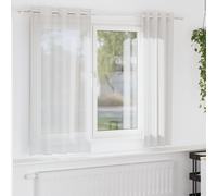 vidaXL Tende in Voile con Occhielli 2 pz Bianco