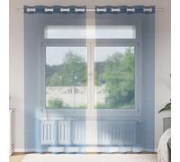 vidaXL Tende in Voile con Occhielli 2 pz Blu Reale, Tenda a Rete, Tenda Trasparente, Voile per Finestra, Trattamento Finestra, Tenda Pura Voile
