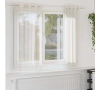 vidaXL Tende in Voile con Occhielli 2 pz Crema 140x175 cm