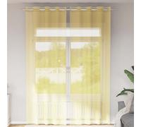 vidaXL Tende in Voile con Occhielli 2 pz Giallo, Tenda a Rete, Tenda Trasparente, Voile per Finestra, Trattamento Finestra, Tenda Pura Voile
