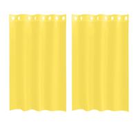 vidaXL Tende in Voile con Occhielli 2 pz Giallo, Tenda a Rete, Tenda Trasparente, Voile per Finestra, Trattamento Finestra, Tenda Pura Voile