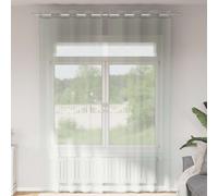 vidaXL Tende in Voile con Occhielli 2 pz Grigio Chiaro 140x300 cm, Tenda a Rete, Tenda Trasparente, Voile per Finestra, Trattamento Finestra