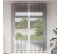 vidaXL Tende in Voile con Occhielli 2 pz Grigio Scuro 140x260 cm, Tenda a Rete, Tenda Trasparente, Voile per Finestra, Trattamento Finestra