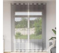 vidaXL Tende in Voile con Occhielli 2 pz Grigio Scuro 140x300 cm, tenda a rete, tenda trasparente, voile per finestra, trattamento finestra