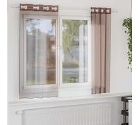vidaXL Tende Voile Trasparenti con Occhielli 2 pz Marrone 140x140 cm