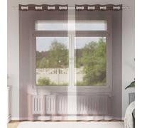 vidaXL Tende in voile con occhielli 2 pezzi Marrone 140x245 cm trasparente