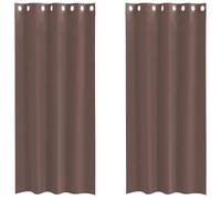 vidaXL Tende in Voile con Occhielli 2 pz Marrone 140x245 cm, Tenda a Rete, Tenda Trasparente, Voile per Finestra, Trattamento Finestra