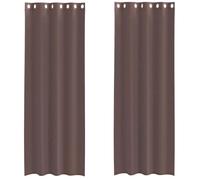 vidaXL Tende in Voile con Occhielli 2 pz Marrone 140x300 cm, Tenda a Rete, Tenda Trasparente, Voile per Finestra, Trattamento Finestra