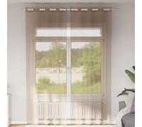 vidaXL Tende in Voile con Occhielli 2 pz Marrone Chiaro
