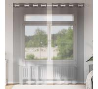 vidaXL Tende in Voile con Occhielli 2 pz Marrone Chiaro