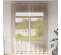 vidaXL Tende in Voile con Occhielli 2 pz Marrone Chiaro