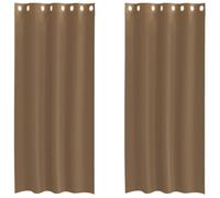 vidaXL Tende in Voile con Occhielli 2 pz Marrone Chiaro, Tenda a Rete, Tenda Trasparente, Voile per Finestra, Trattamento Finestra, Tenda Pura Voile