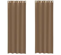 vidaXL Tende in Voile con Occhielli 2 pz Marrone Chiaro, Tenda a Rete, Tenda Trasparente, Voile per Finestra, Trattamento Finestra, Tenda Pura Voile