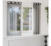 vidaXL Tende in Voile con Occhielli 2 pz Nero 140x140 cm