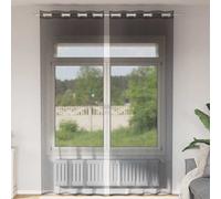 vidaXL Tende in voile trasparenti con occhielli 2 pz Nero 140x260 cm