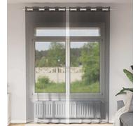 vidaXL Tende in Voile con Occhielli 2 pz Nero 140x300 cm, Tenda a Rete, Tenda Trasparente, Voile per Finestra, Trattamento Finestra, Tenda Pura Voile