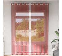 vidaXL Tende in Voile con Occhielli 2 pz Rosso Vino, Tenda a Rete, Tenda Trasparente, Voile per Finestra, Trattamento Finestra, Tenda Pura Voile