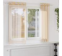 vidaXL Tende in Voile con Occhielli 2 pz Sabbia