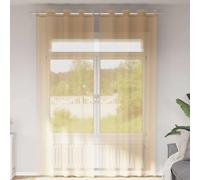 vidaXL Tende in Voile con Occhielli 2 pz Sabbia, Tenda a Rete, Tenda Trasparente, Voile per Finestra, Trattamento Finestra, Tenda Pura Voile