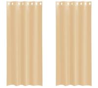 vidaXL Tende in Voile con Occhielli 2 pz Sabbia, Tenda a Rete, Tenda Trasparente, Voile per Finestra, Trattamento Finestra, Tenda Pura Voile