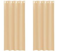 vidaXL Tende in voile con occhielli - 2 pz, voile trasparente per finestra - Sabbia