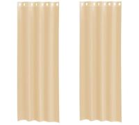 vidaXL Tende in Voile con Occhielli 2 pz Sabbia, Tenda a Rete, Tenda Trasparente, Voile per Finestra, Trattamento Finestra, Tenda Pura Voile
