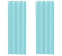 vidaXL Tende in Voile con Occhielli 2 pz Turchese, Tenda a Rete, Tenda Trasparente, Voile per Finestra, Trattamento Finestra, Tenda Pura Voile
