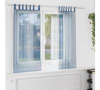 vidaXL Tende in Voile con Passanti 2 pz Blu Reale 140x175 cm
