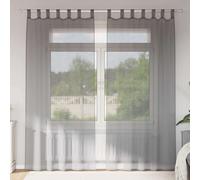 vidaXL Tende in Voile con Passanti 2 pz Grigio Scuro 140x245 cm