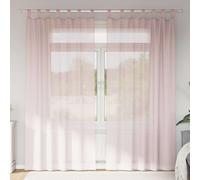 vidaXL Tende in Voile con Passanti 2 pz Rosa Chiaro 140x245 cm, Tenda a Rete, Tenda Trasparente, Voile per Finestra, Trattamento Finestra