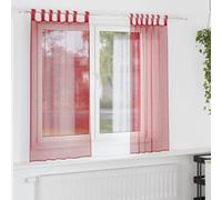 vidaXL Tende in Voile con Passanti 2 pz Rosso Vino 140x175 cm