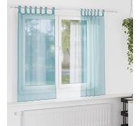 vidaXL Tende in Voile con Passanti 2 pz Turchese 140x140 cm