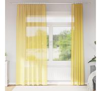 vidaXL Tende in Voile con Tasche per Aste 2 pz Giallo