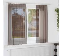 vidaXL Tende in Voile con Tasche per Aste 2 pz Marrone