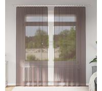 vidaXL Tende in Voile con Tasche per Aste 2 pz Marrone