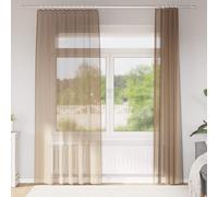 vidaXL Tende in Voile con Tasche per Aste 2 pz Marrone Chiaro