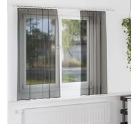 vidaXL Tende in Voile con Tasche per Aste 2 pz Nero