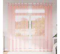 vidaXL Tende in Voile con Tasche per Aste 2 pz Rosa