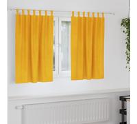 vidaXL Tende oscuranti 2 pcs Giallo senape 140 x 140 cm Velluto