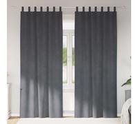 vidaXL Tende oscuranti 2 pcs Grigio chiaro 140 x 225 cm Velluto