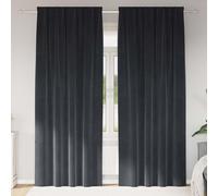 vidaXL Tende oscuranti 2 pcs Grigio scuro 140 x 225 cm Velluto