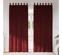 vidaXL Tende oscuranti 2 PCS Rosso Vino 140 x 260 cm Velluto, Tende oscuranti Eleganti, in Velluto alla Moda, per Camera, Soggiorno e Decorazione casa