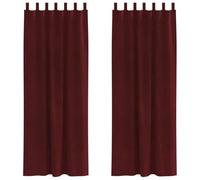 vidaXL Tende oscuranti 2 PCS Rosso Vino 140 x 260 cm Velluto, Tende oscuranti Eleganti, in Velluto alla Moda, per Camera, Soggiorno e Decorazione casa
