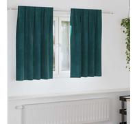 vidaXL Tende oscuranti 2 pcs Verde Scuro 140 x 140 cm Velluto